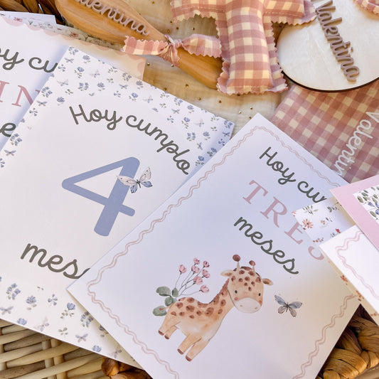 Tarjetas cumple mes bebé